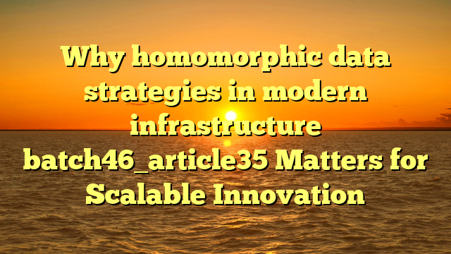 Why homomorphic data strategies in modern infrastructure batch46_article35 Matters for Scalable Innovation
