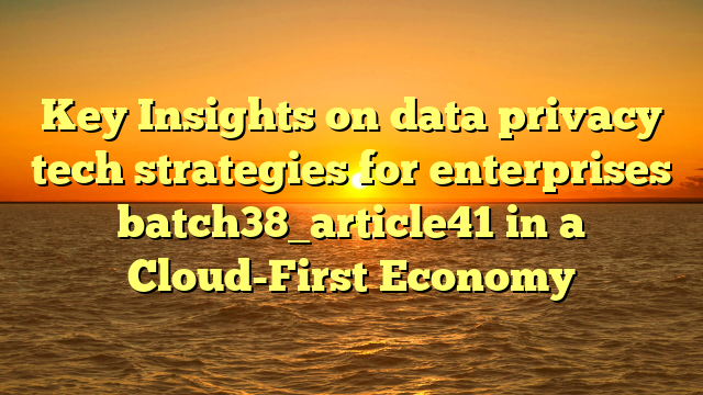 Key Insights on data privacy tech strategies for enterprises batch38_article41 in a Cloud-First Economy